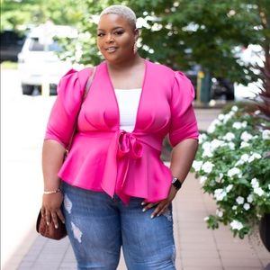 Pink peplum top